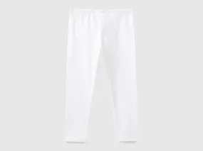 Stretch cotton leggings - White | Benetton