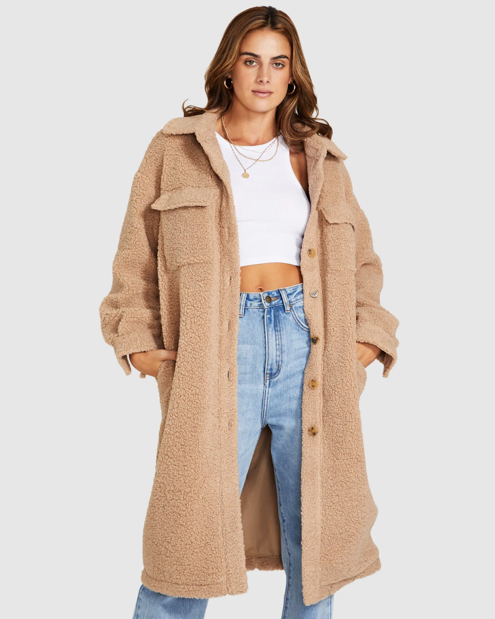 Subtitled Ava Borg Pocket Coat Tan