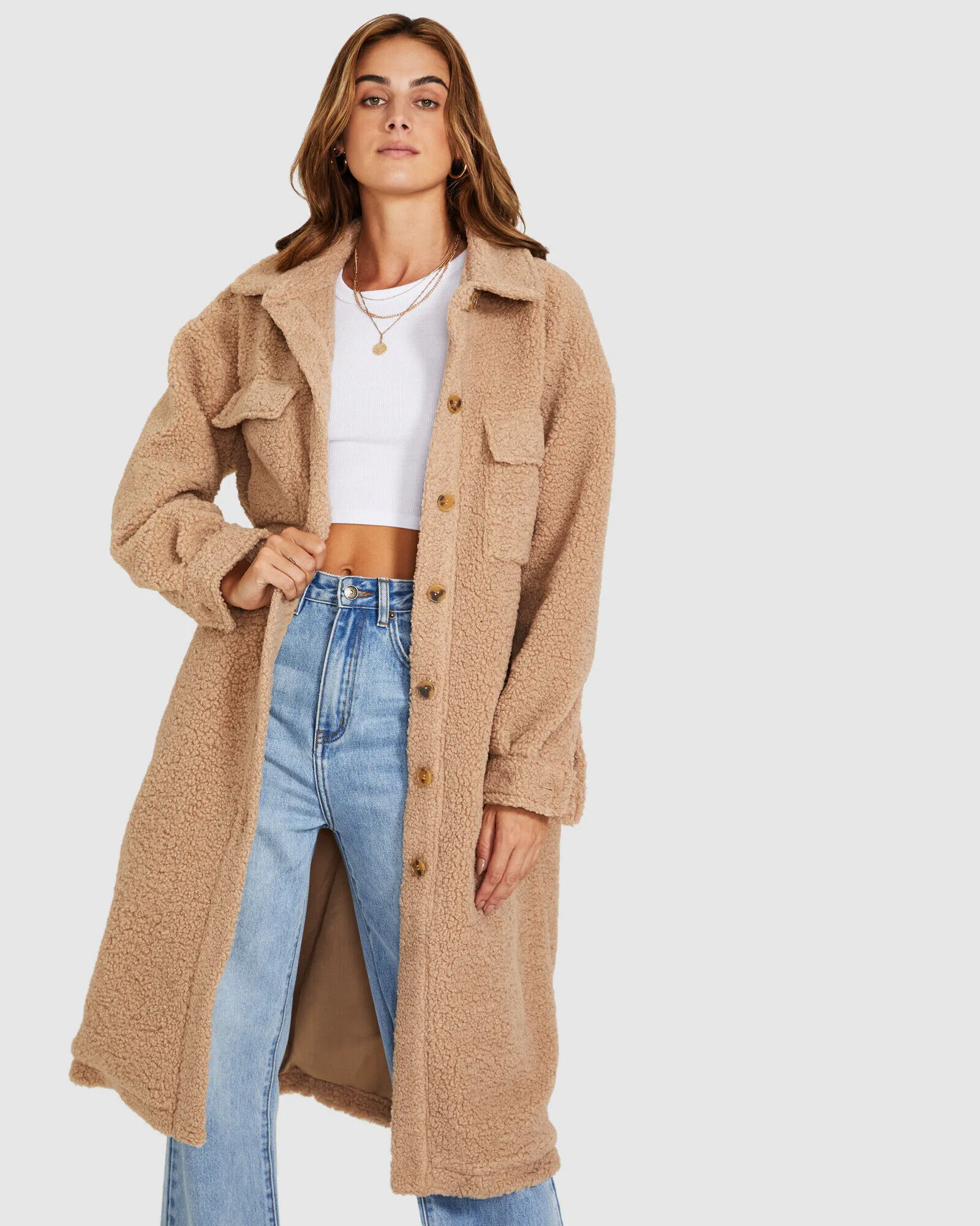 Subtitled Ava Borg Pocket Coat Tan