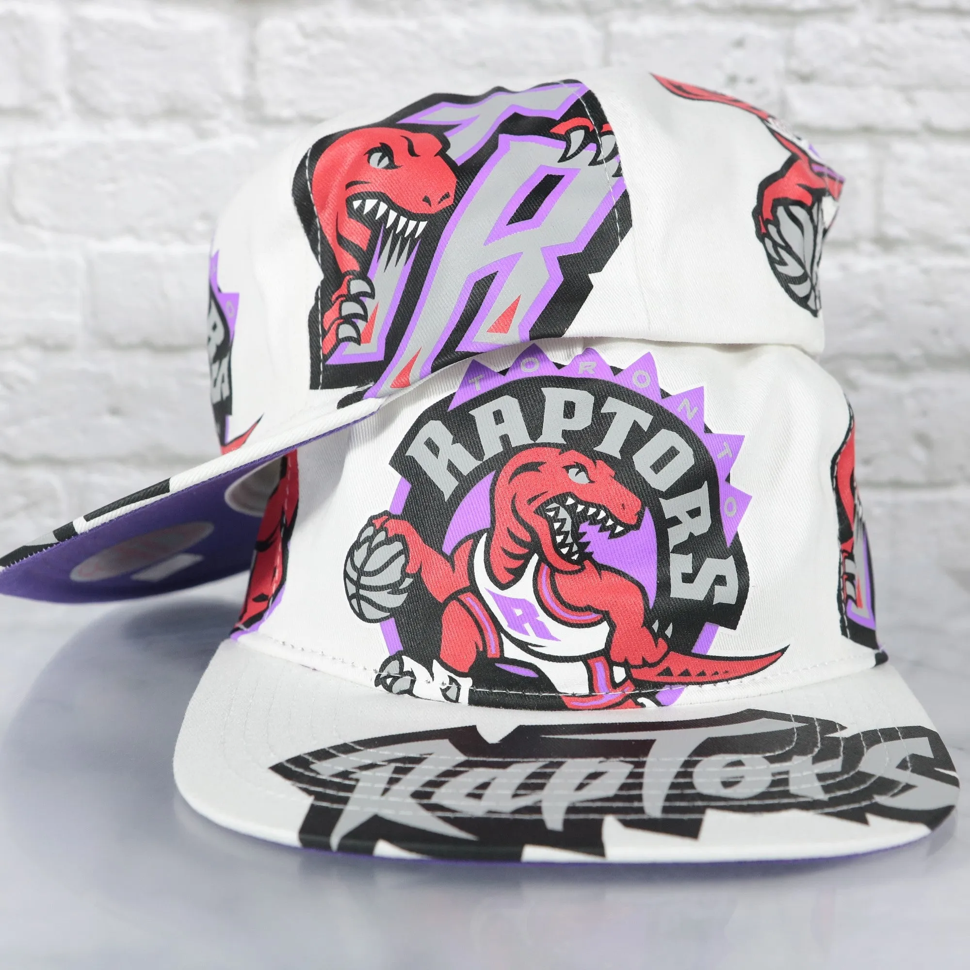 Toronto Raptors Hardwood Classics In Your Face Deadstock Purple bottom | White Snapback Hat