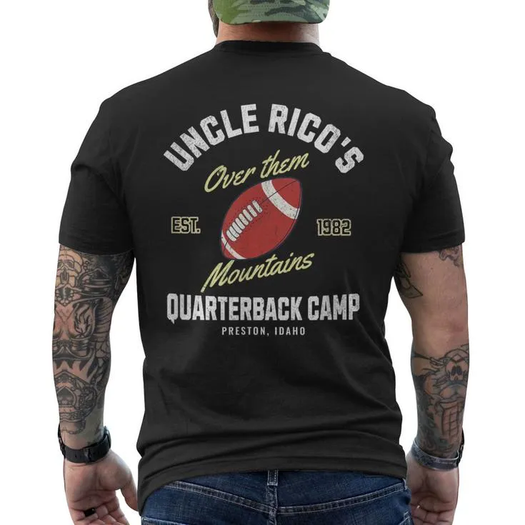 Uncle Rico's Over Them Mountains Quarterback Camp 1982 Men's T-shirt Back Print