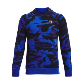 UNDER ARMOUR KIDS RIVAL FLEECE BLUE PRINTED HOODIE