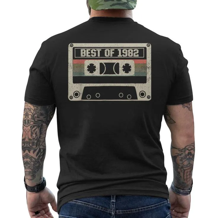 Vintage 1982 Cassette Tape 42Nd Birthday Best Of 1982 Men's T-shirt Back Print