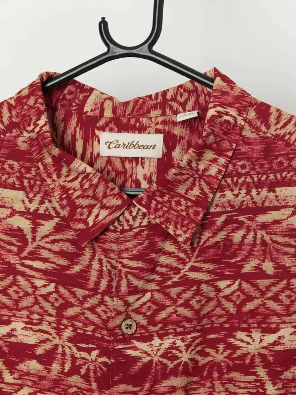 Vintage Hawaiian shirt in red with coconut buttons – 2XL