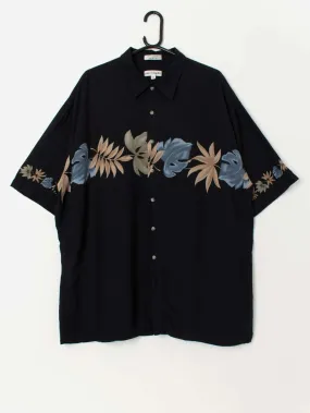 Vintage Hawaiian shirt with leaf chest design – XL / 2XL