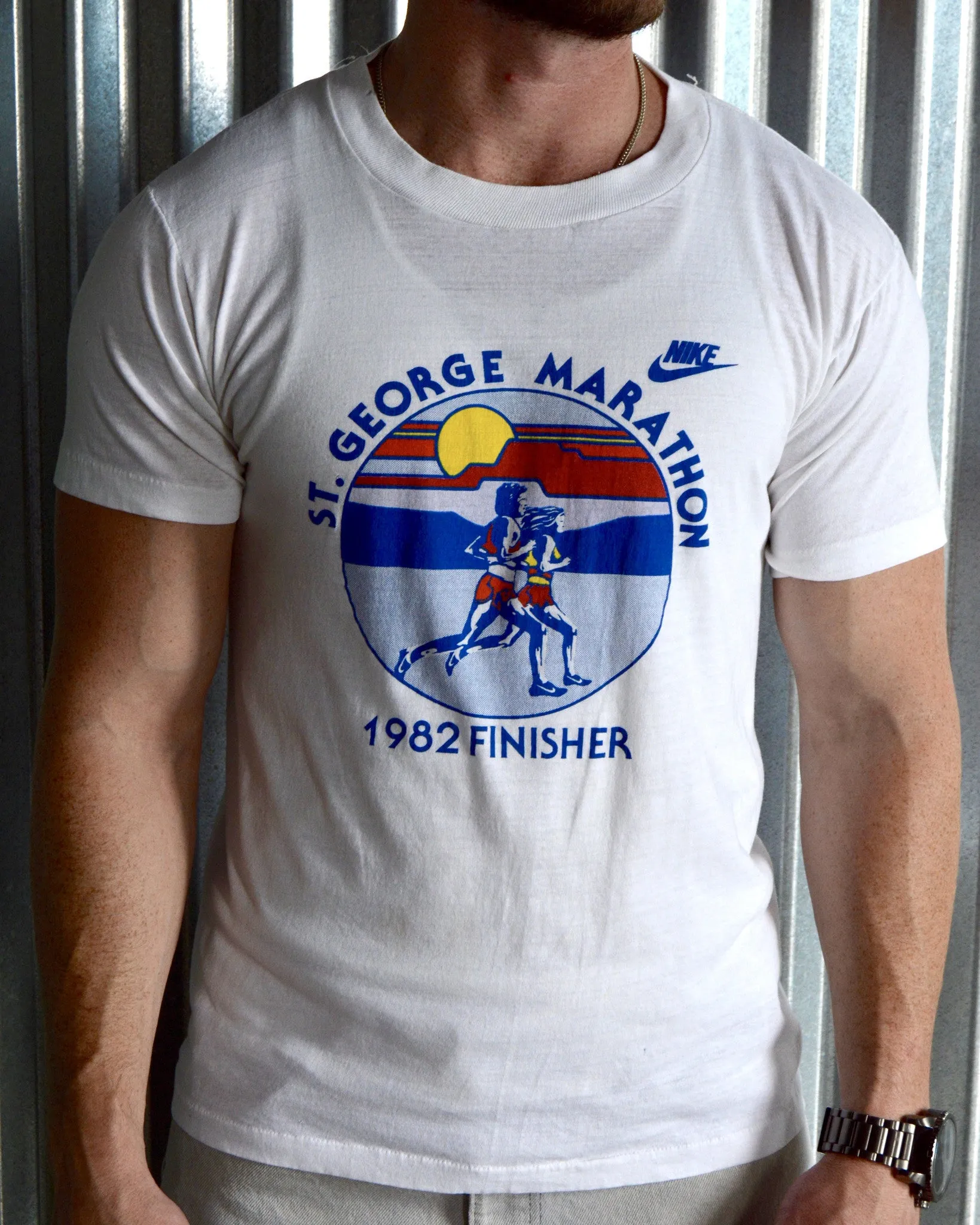 Vintage Nike St. George Marathon 1982 Finisher T-Shirt sz L