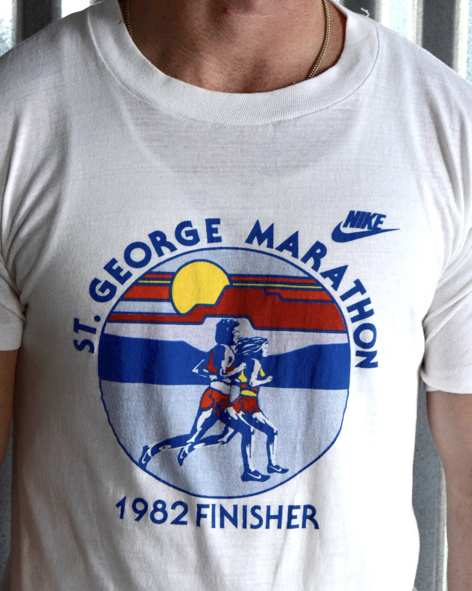 Vintage Nike St. George Marathon 1982 Finisher T-Shirt sz L