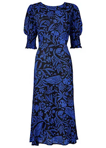 Vintage Puff Sleeve Floral Midi Dress by Joe Browns | Look Again