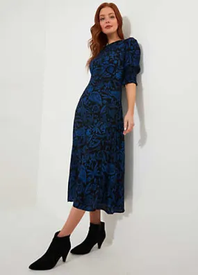 Vintage Puff Sleeve Floral Midi Dress by Joe Browns | Look Again