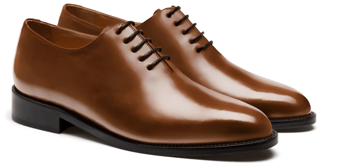 Wholecut Oxford shoes in brown leather