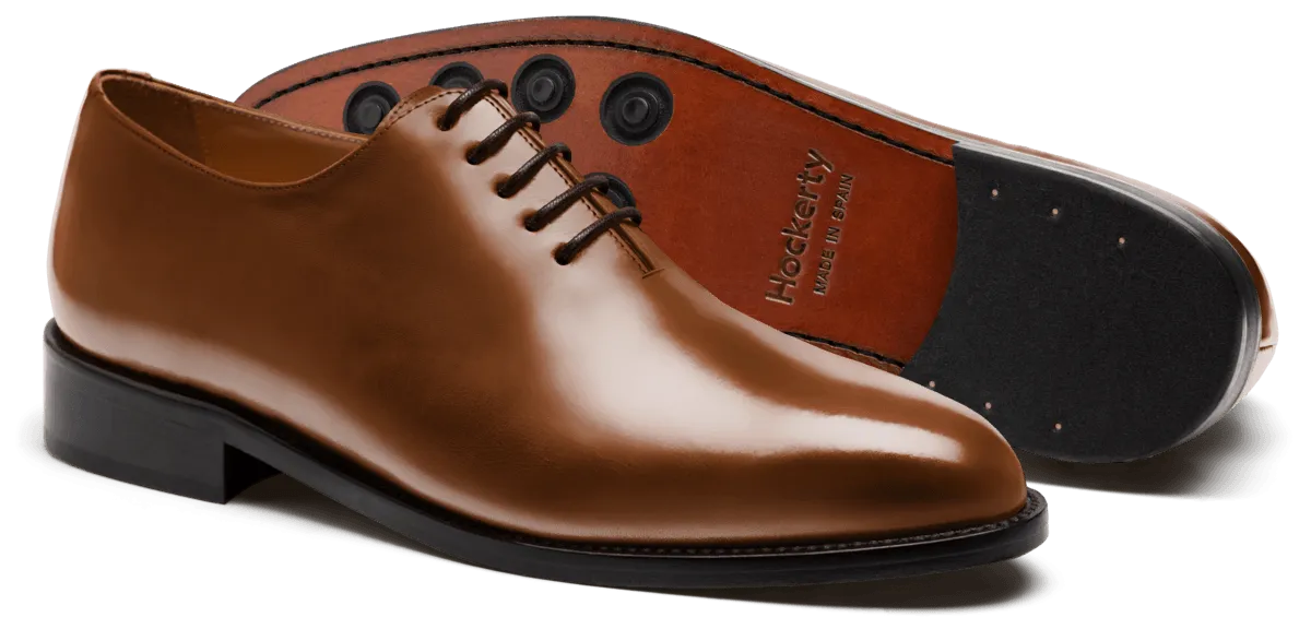 Wholecut Oxford shoes in brown leather