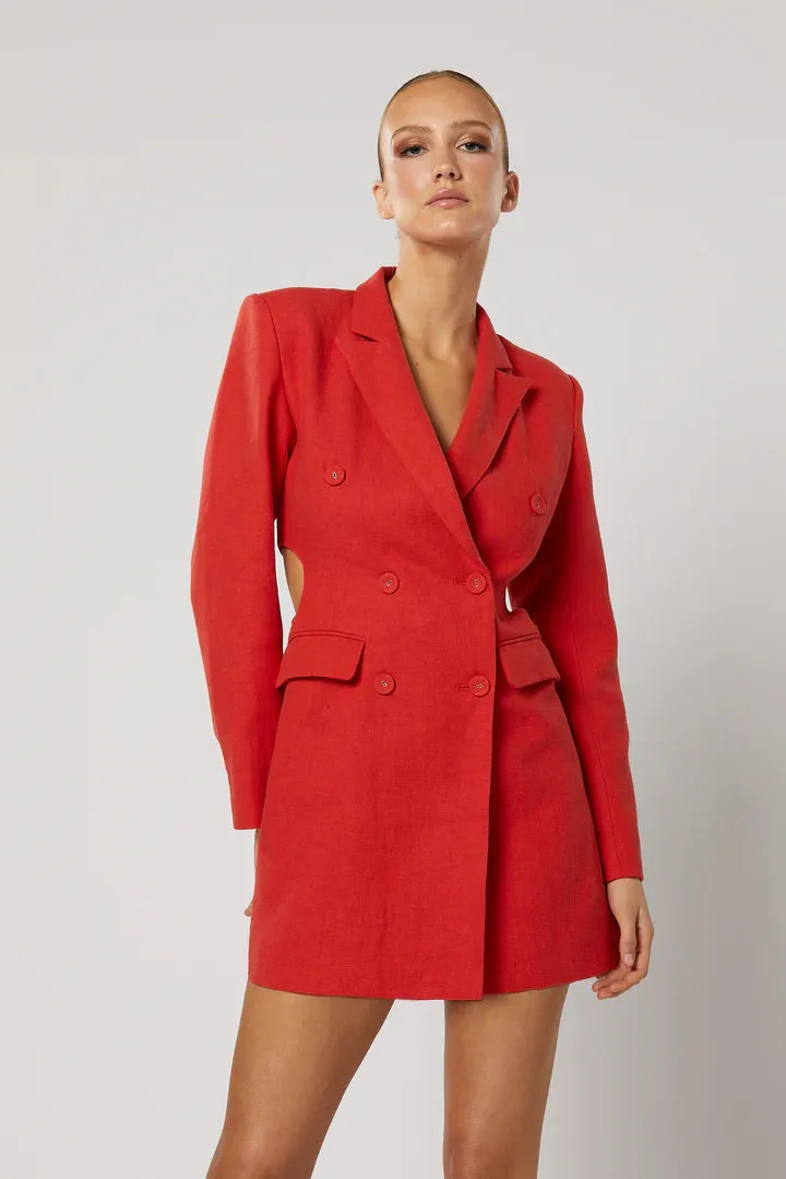 Winona Rhoses Blazer Dress - Red