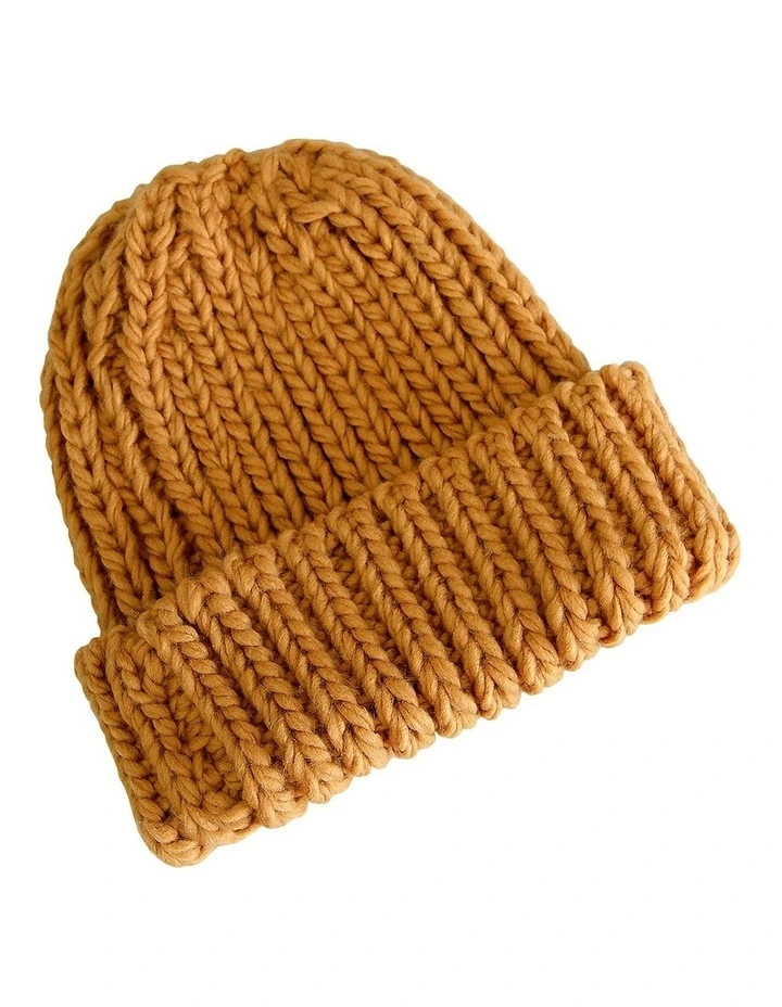 Winter's Kiss Beanie in Brown