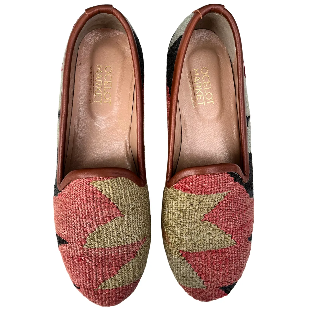 Women's Turkish Kilim Loafer Orange & Lime