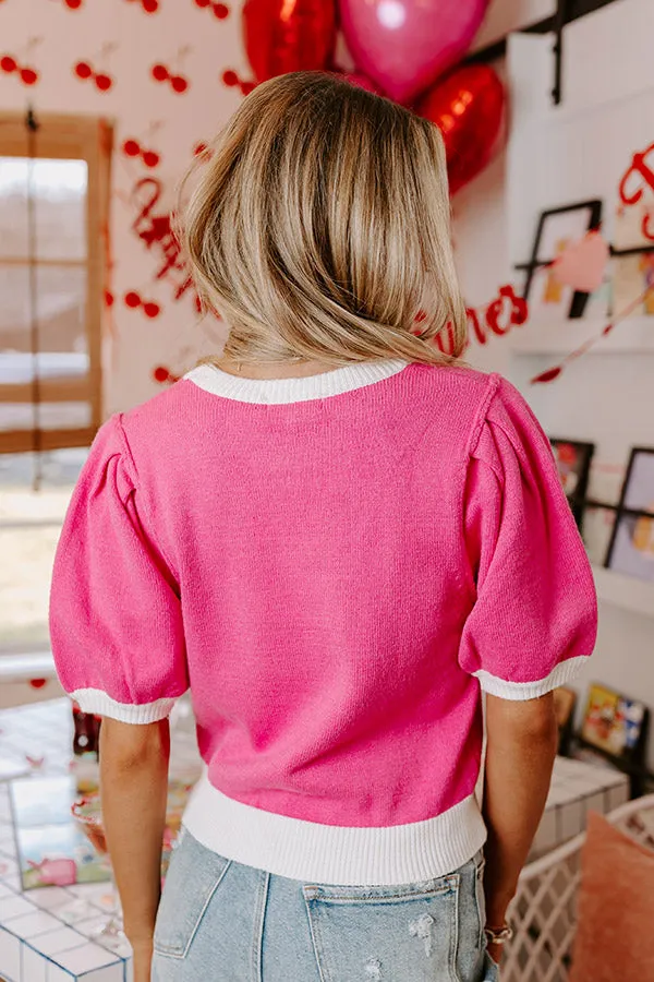 XOXO Sweater Top In Pink