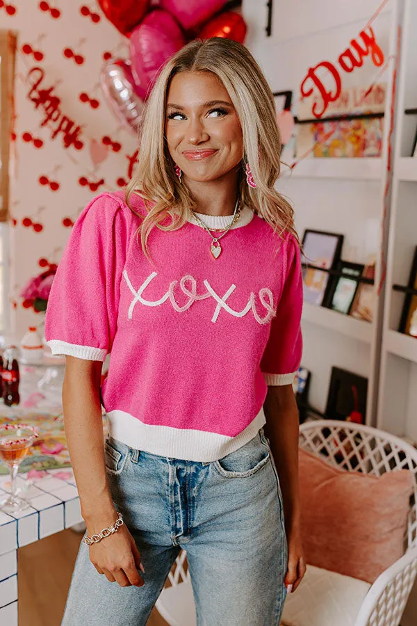 XOXO Sweater Top In Pink