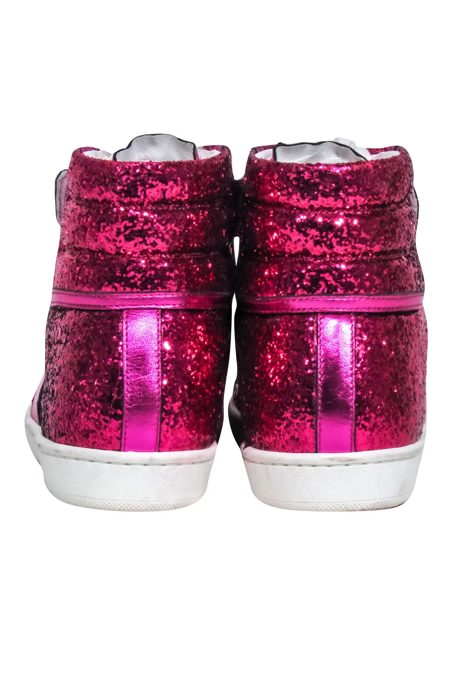 Yves Saint Laurent - Pink Glitter High Top Sneakers Sz 5